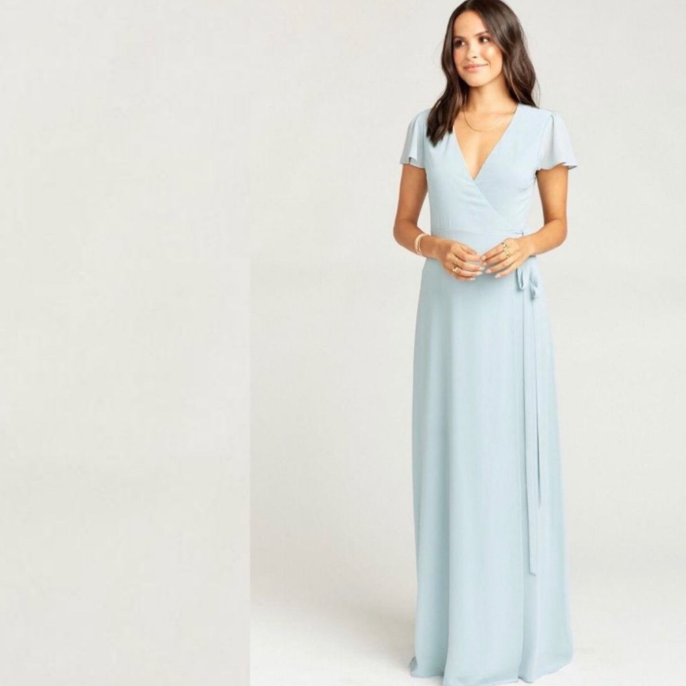 NWT Bridesmaid Wedding Noelle Wrap Dress Blue